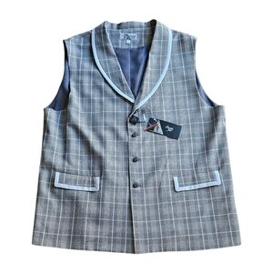 Smokey Joe's black / white vest with white trim faux front pockets NWT size XXL